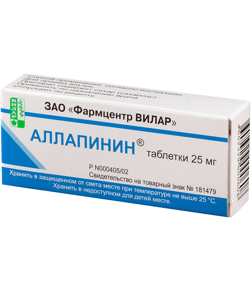 Allapinin tabs 25mg #30 Allapinin tabs 25mg #30