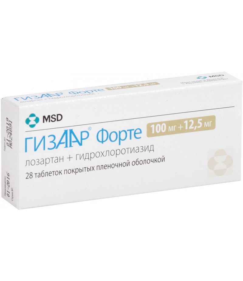 Hyzaar Forte (Gizaar) tabs 100mg + 12.5mg #28 Hyzaar Forte (Gizaar) tabs 100mg + 12.5mg #28