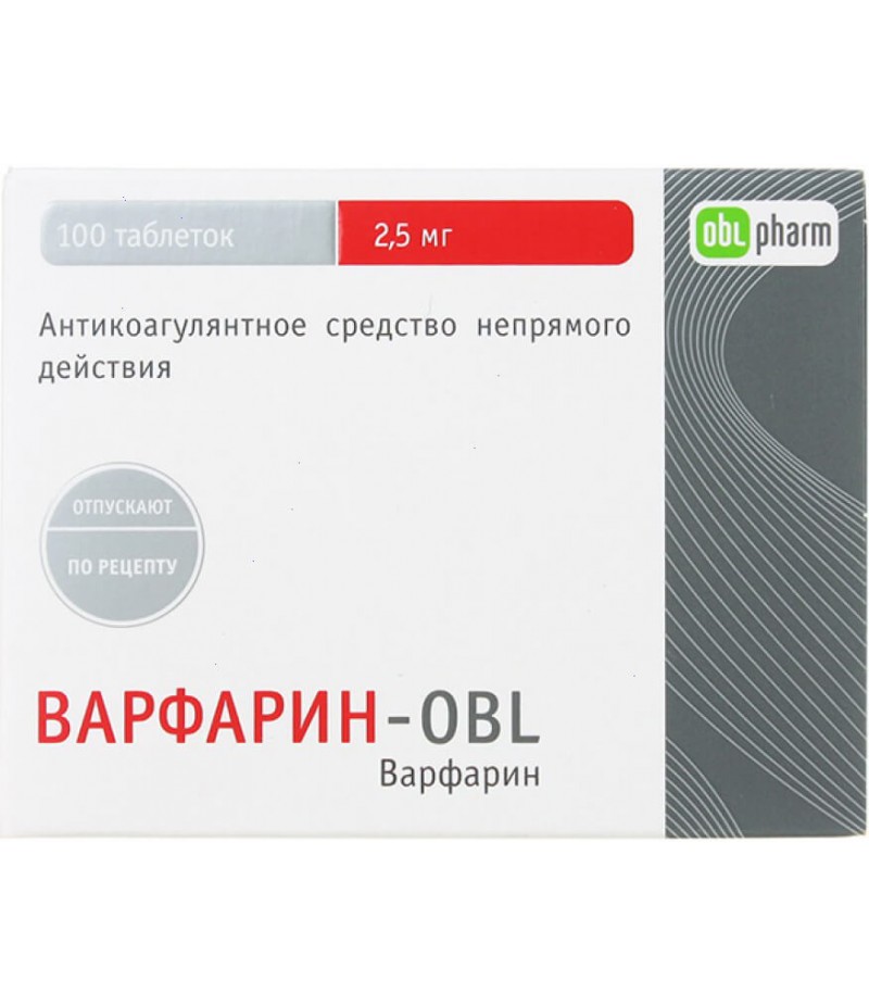Warfarin-OBL tabs 2.5mg #100 Warfarin-OBL tabs 2.5mg #100