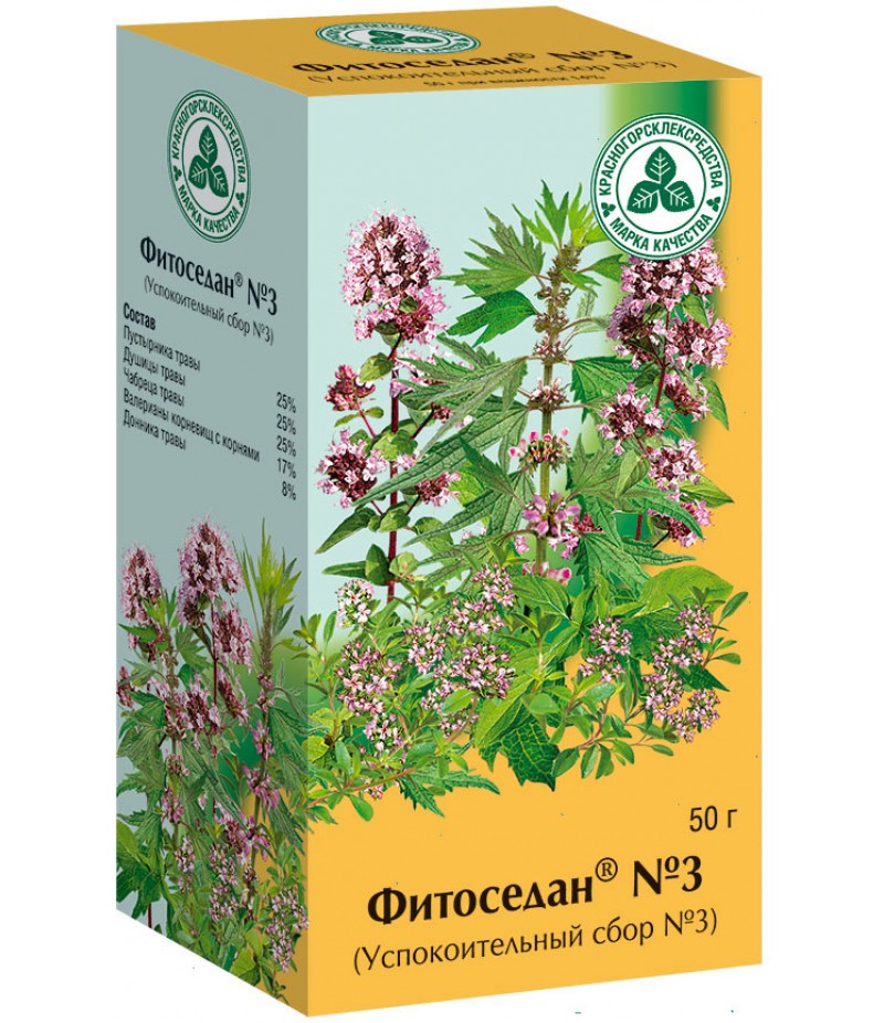 Fitosedan №3 (Sbor uspokoitelniy №3) sedative 50gr Fitosedan №3 (Sbor uspokoitelniy №3) sedative 50gr
