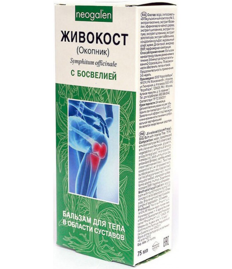 Zhivokost with boswellia balm 75ml Zhivokost with boswellia balm 75ml
