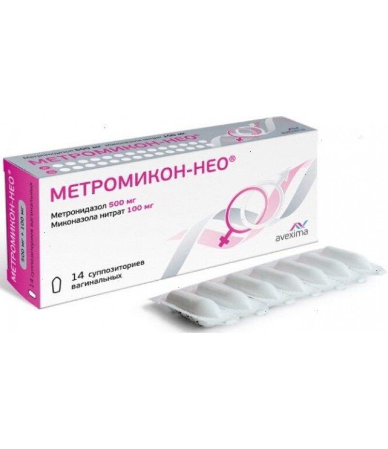 Metromicon-Neo supp 500mg+100mg #14 Metromicon-Neo supp 500mg+100mg #14
