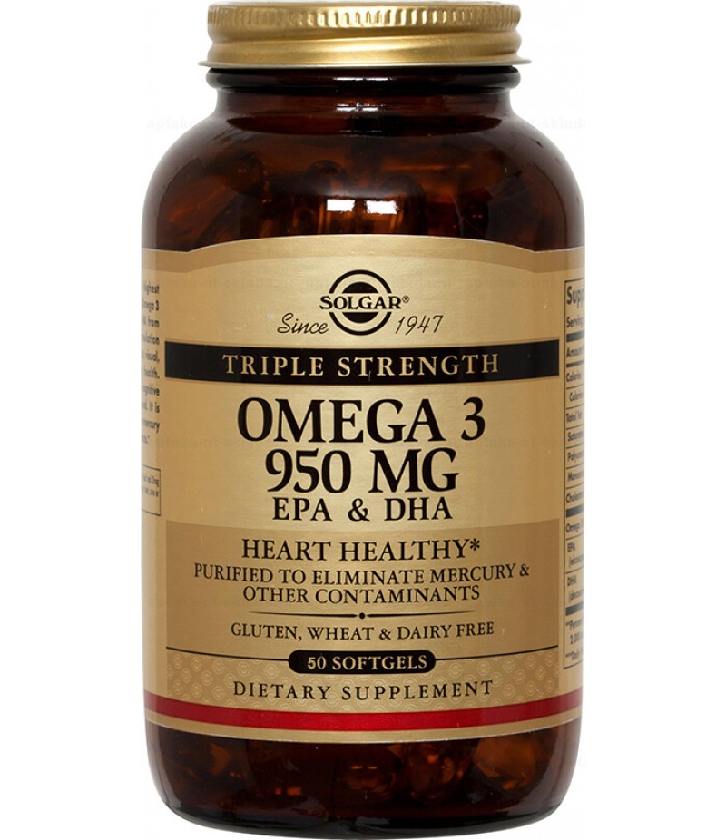 Solgar Triple Omega-3 EPA & DHA caps 950mg #50 Solgar Triple Omega-3 EPA & DHA caps 950mg #50